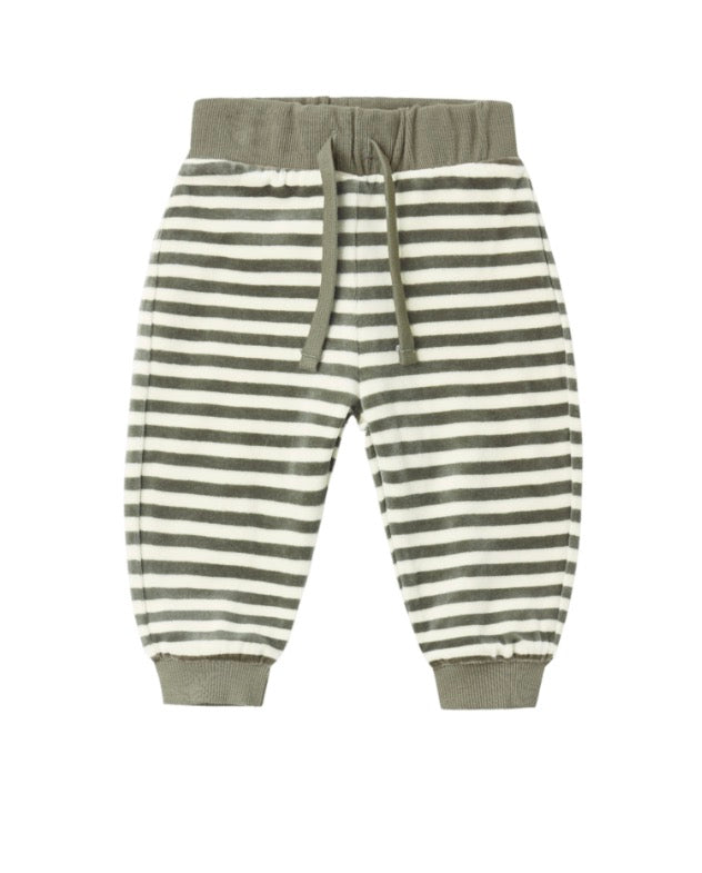 VELOUR RELAXED SWEATSHIRT + SWEATPANT SPRUCE STRIPE
