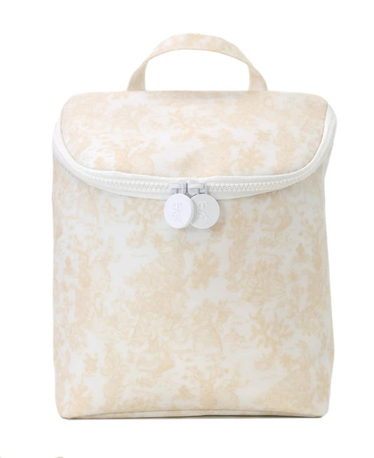 TAKE AWAY INSULATED LUNCH BAG - BUNNY TOILE SAND