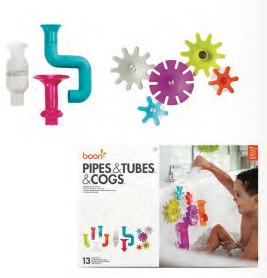 Boon Pipes & Tubes & Cogs Building Bath Toy Bundle