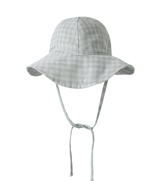 FLOPPY SUN HAT GREEN GINGHAM