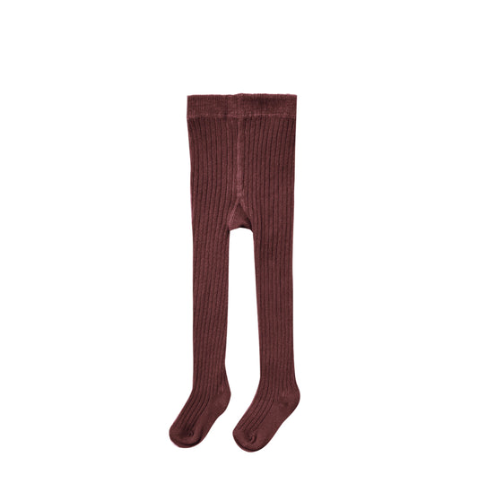 TIGHTS RIBBED || BURGUNDY