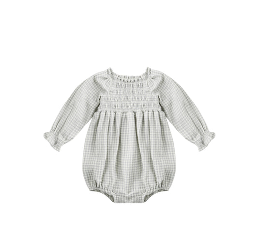 BLUE GINGHAM EDEN ROMPER