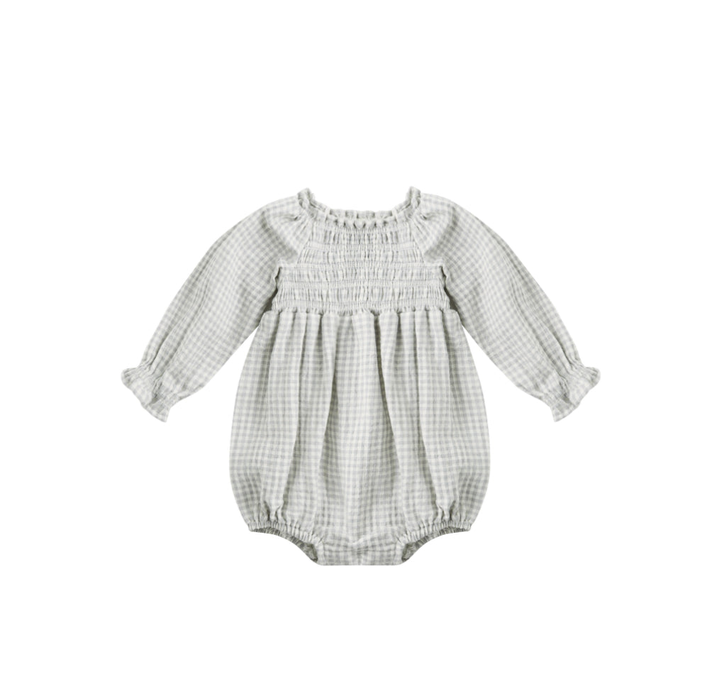 BLUE GINGHAM EDEN ROMPER