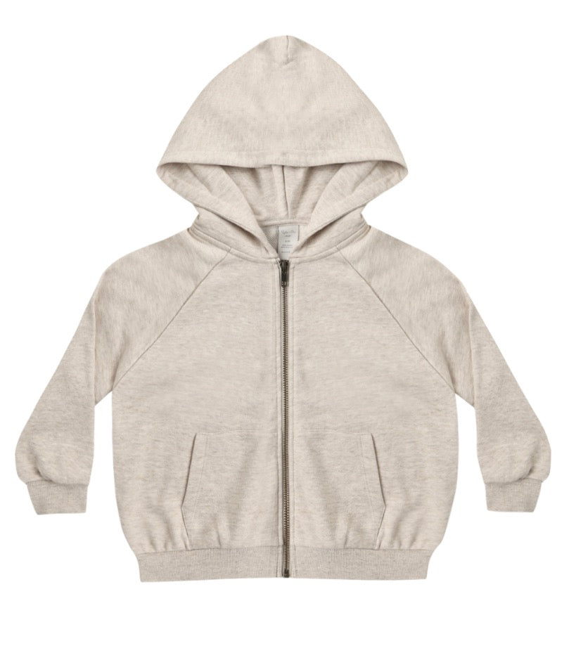 ZIP RAGLAN HOODIE HEATHERED ASH