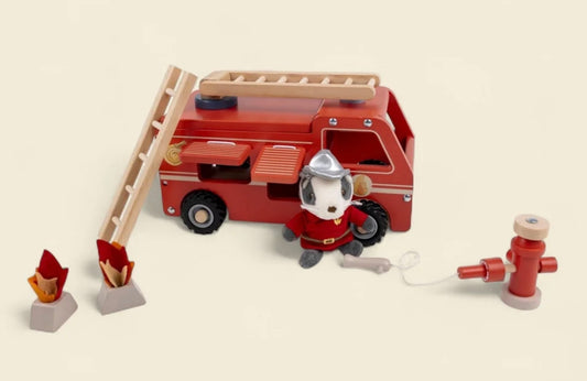 Large Fire Truck with miniature Friend