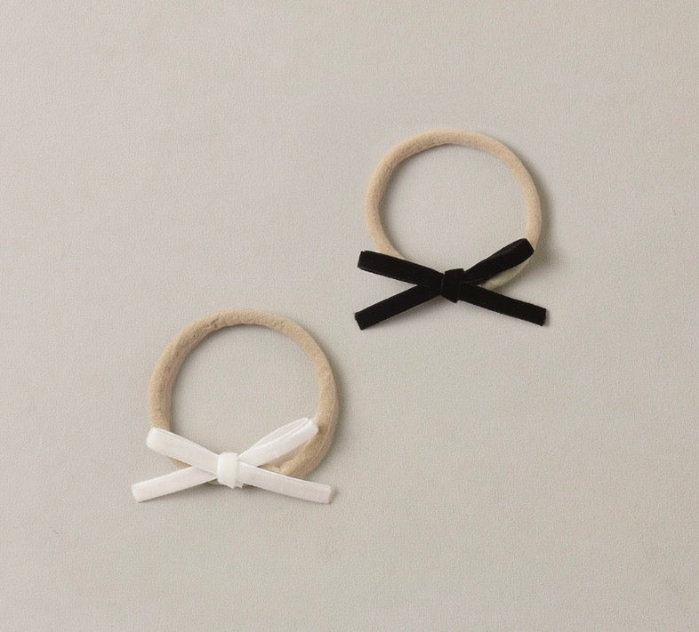 BABY BOW HEADBANDS BLACK, IVORY