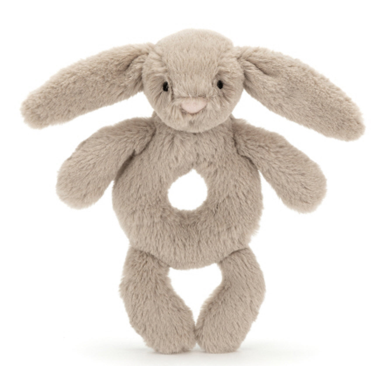 Jellycat Baby Bashful Beige Bunny Ring Rattle  (RECYCLED FIBERS)