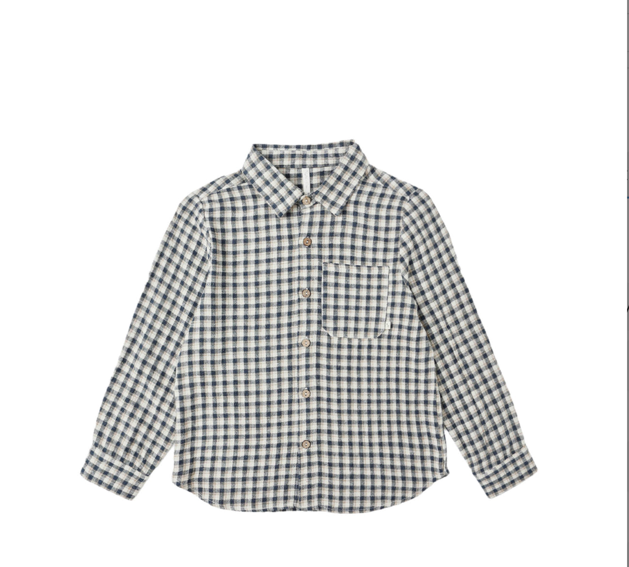 COLLARED LONG SLEEVE SHIRT || NAVY CHECK