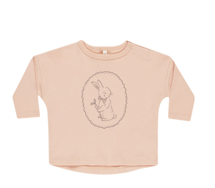 Long Sleeve Tee Bunny + Drawstring Pant Melon Set