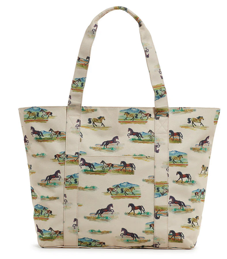 RANCH TOTE - Large Tote WILD HORSES