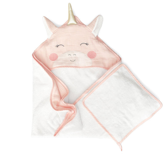 PETIT TOWEL AND WASHCLOTH SET- Unicorn