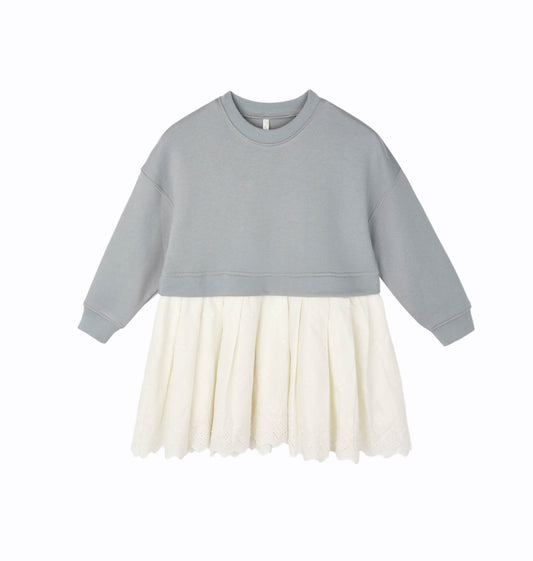 SWEATSHIRT DRESS || DUSTY BLUE