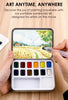 Watercolor Pocket Set Of 12 With Brush - Essential Colors