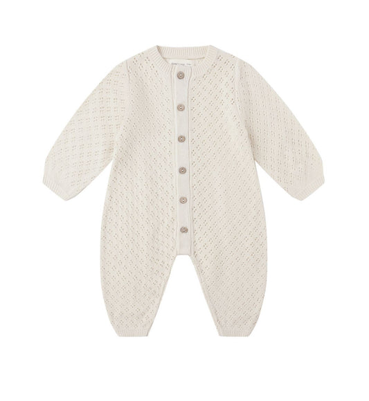 NATURAL LONG SLEEVE BUBBLE ROMPER