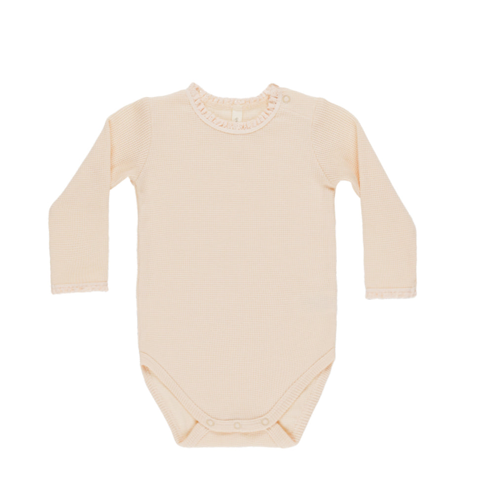 Waffle Long Sleeve Bodysuit + Skirted Bloomer Antique