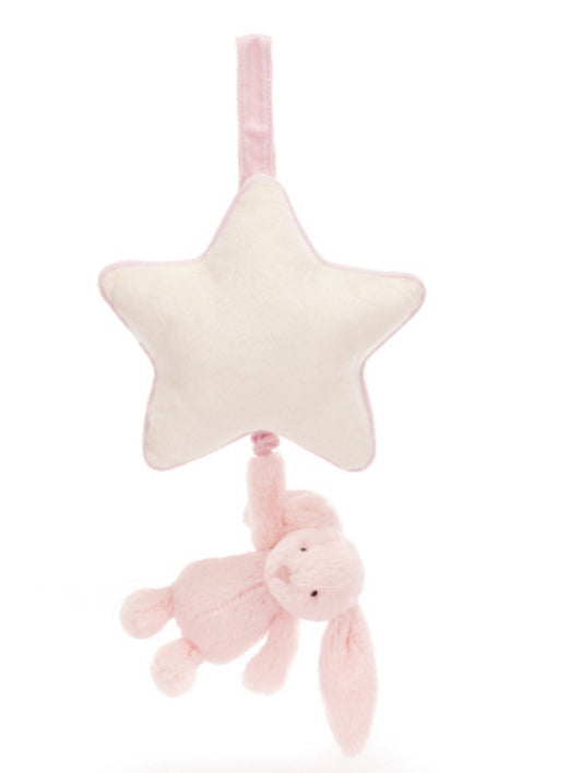 Jellycat Baby Bashful Pink Bunny  Musical Pull (RECYCLED FIBERS)