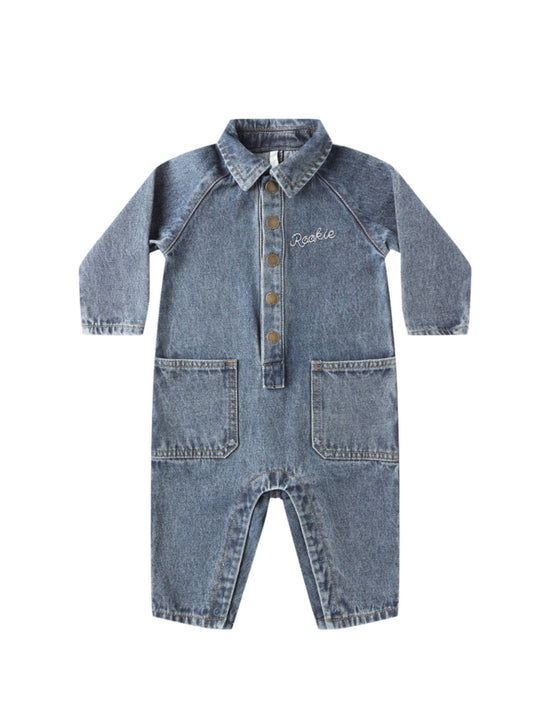 COLLARED BABY JUMPSUIT || INDIGO DENIM