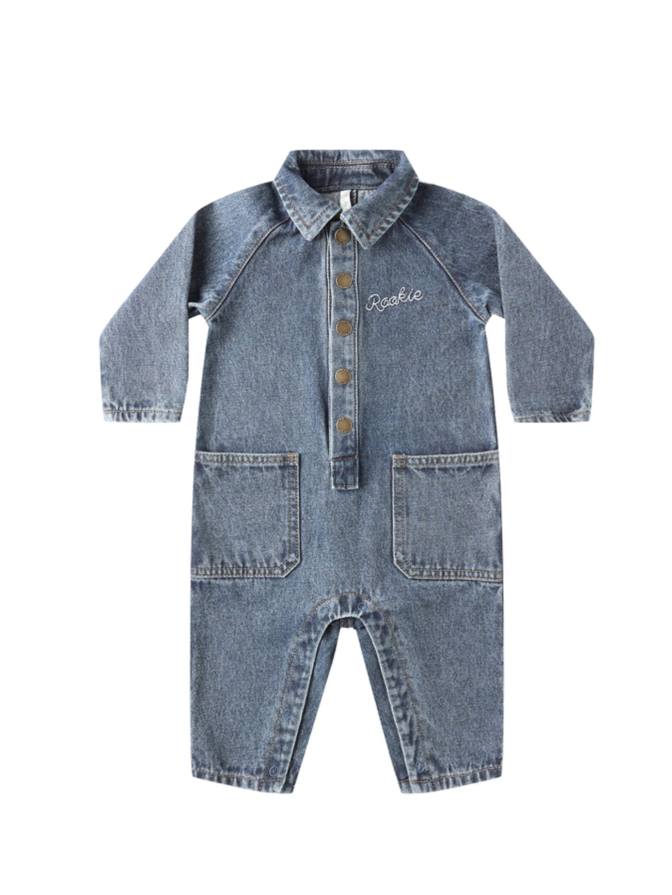 COLLARED BABY JUMPSUIT || INDIGO DENIM