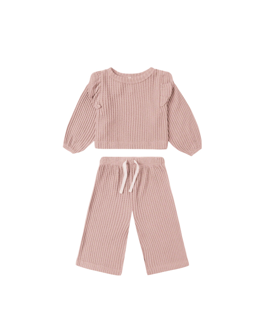 RUFFLE COZY SET || ROSE