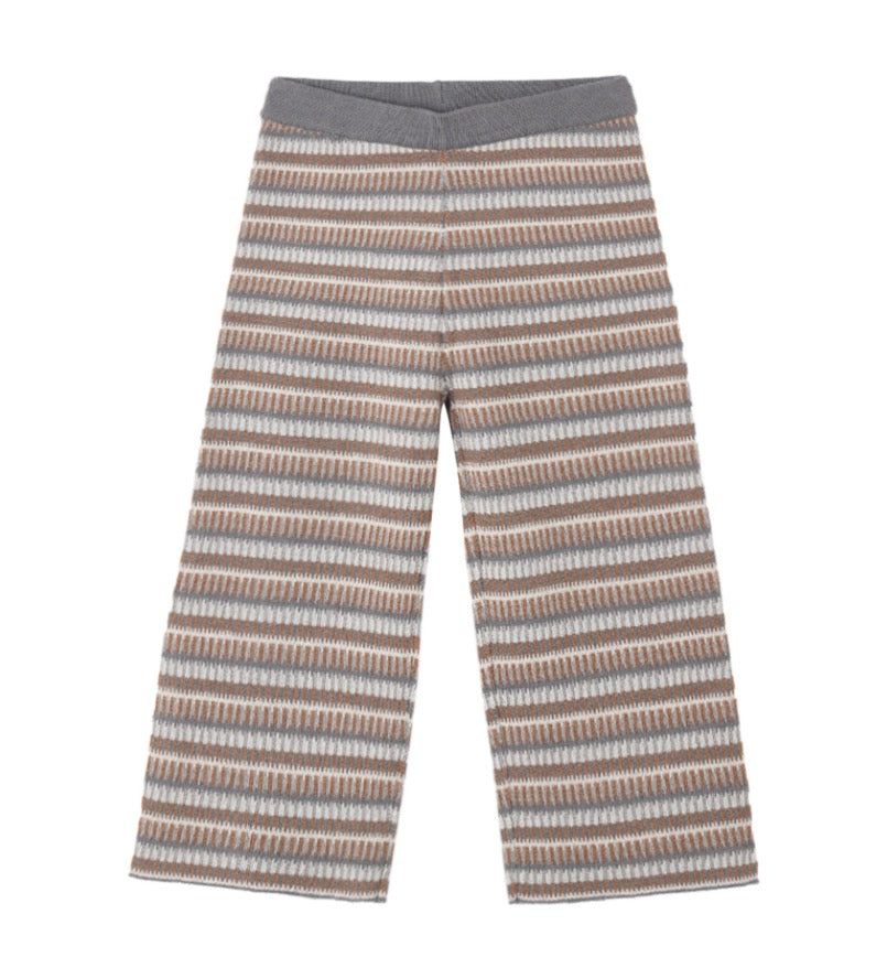 KNIT WIDE LEG PANT MULTI-STRIPE