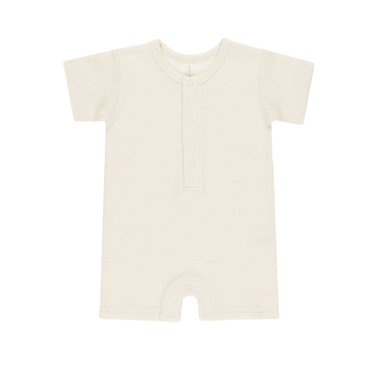 Waffle Snap Romper Natural