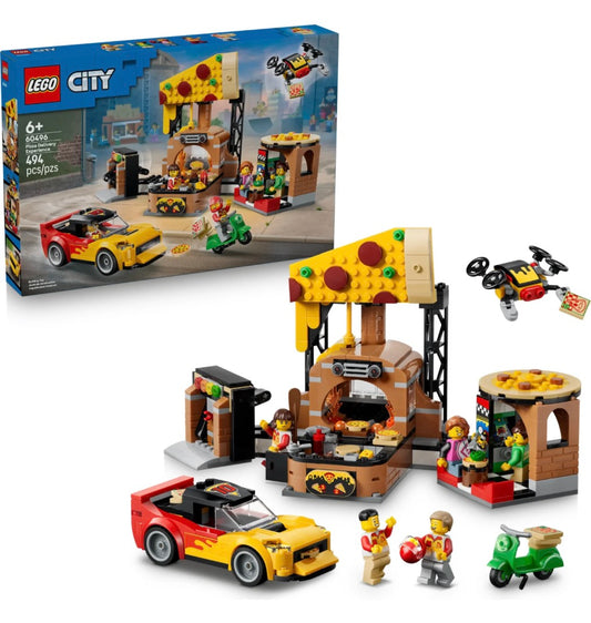 LEGO CITY Pizza Delivery Experience with Vehicles