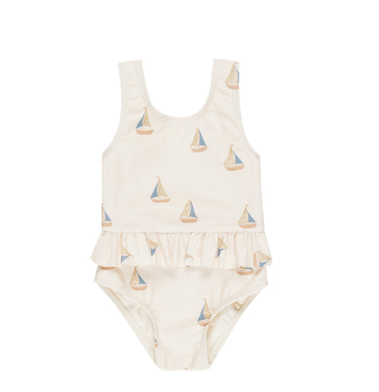 Swim- Skirted One Piece- Sailboats