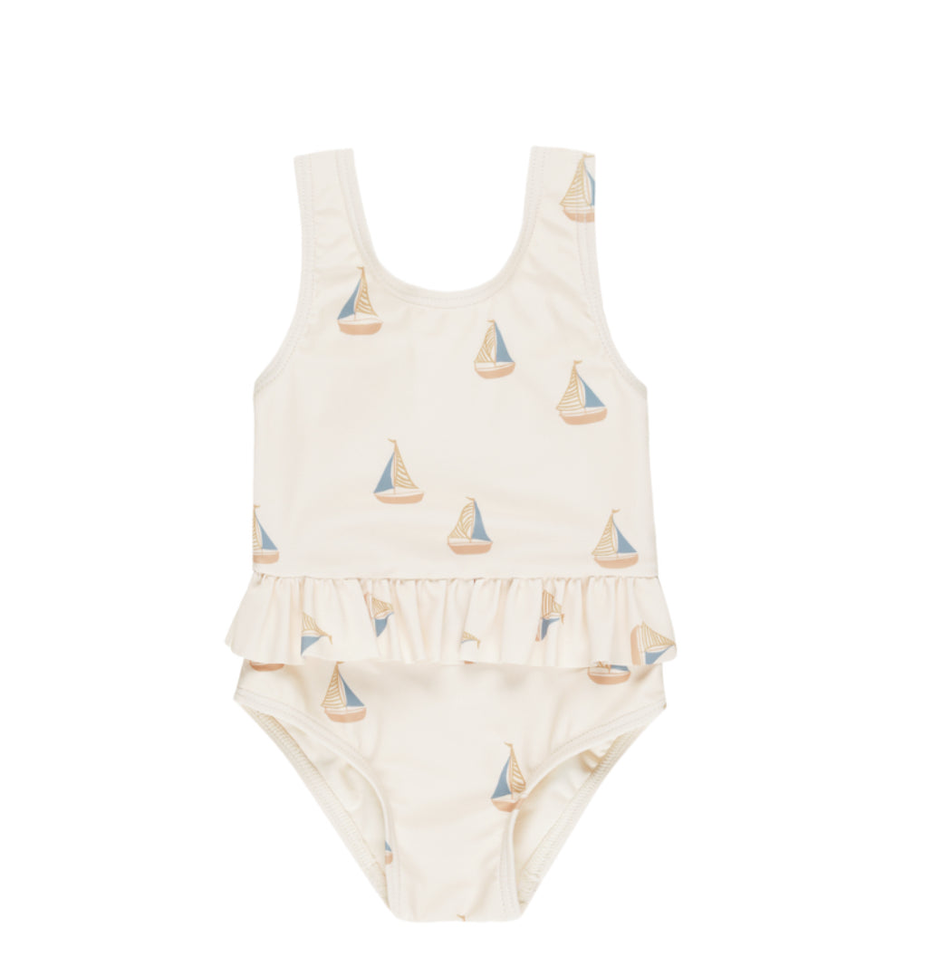 Swim- Skirted One Piece- Sailboats