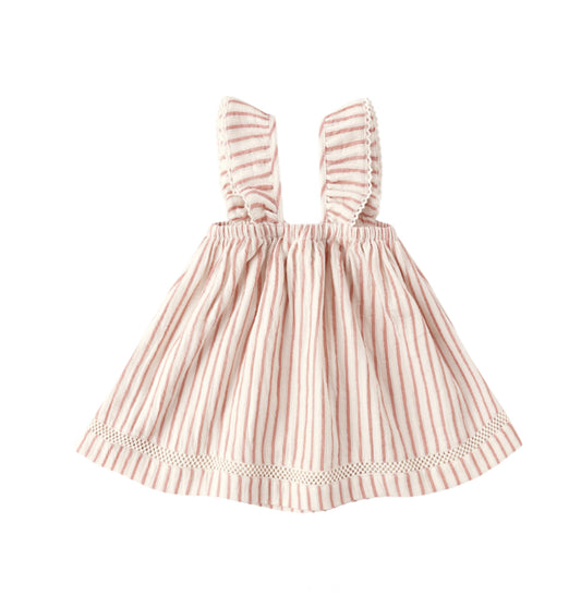 RUFFLE TANK DRESS VINTAGE STRIPE
