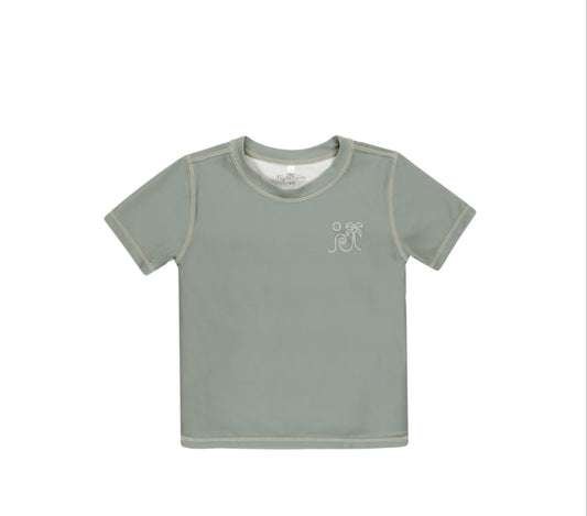 Swim Short Sleeve Rashguard Eucalyptus