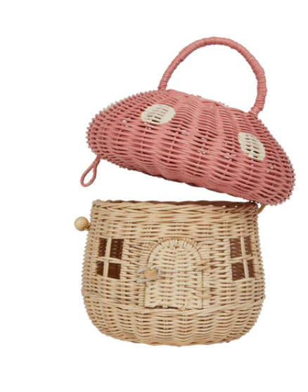 Rattan Mushroom Basket - Musk