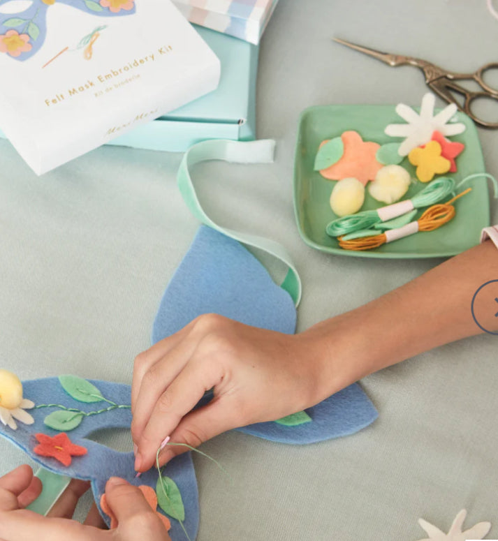 Flower Embroidery Butterfly Mask Kit