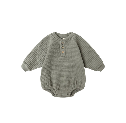 HENLEY BUBBLE ROMPER || FOREST