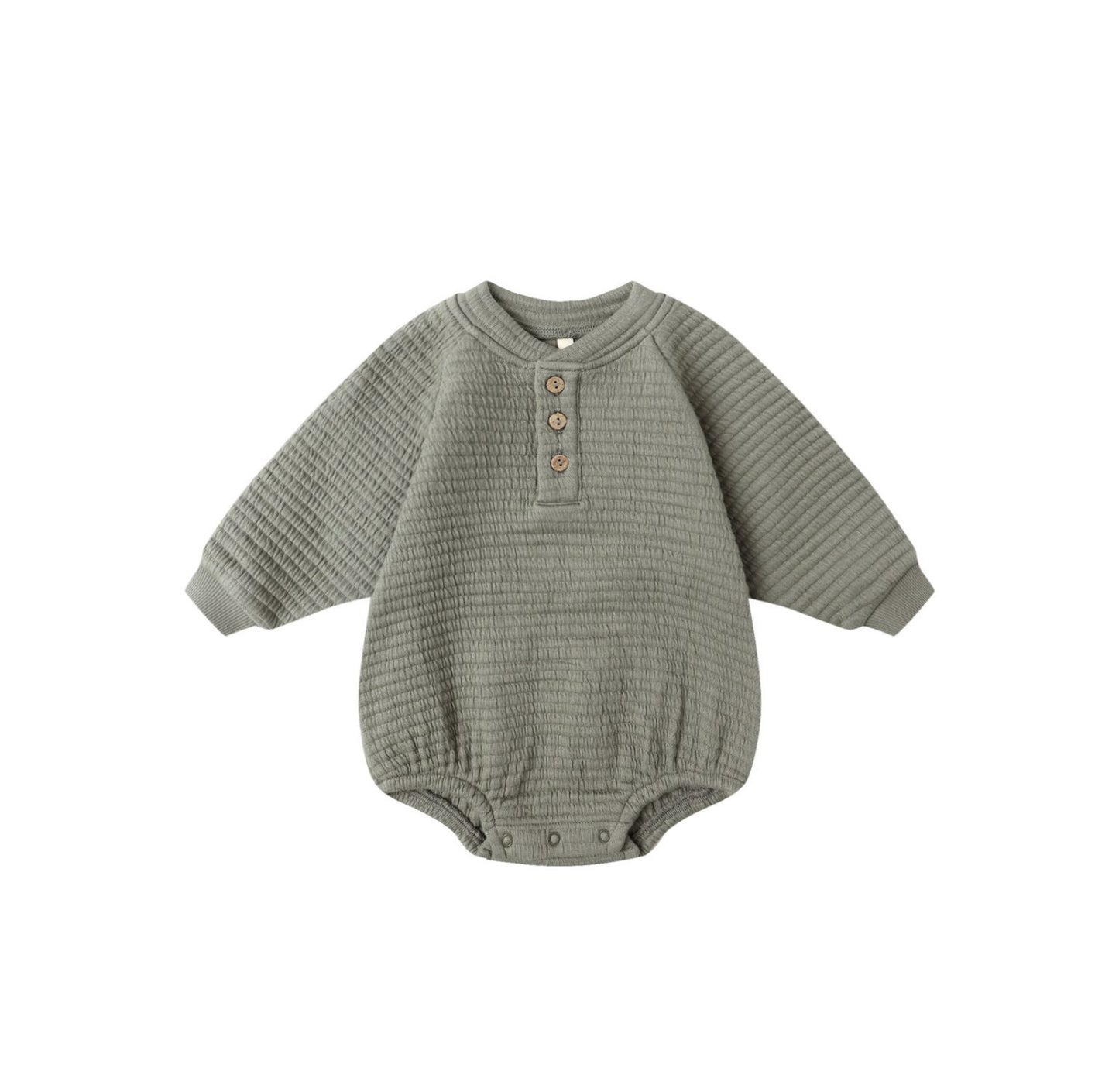 HENLEY BUBBLE ROMPER || FOREST