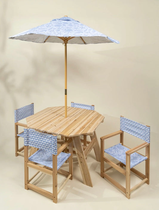 Kids’ Patio Set 4 Chairs and umbrella –Under the Sea
