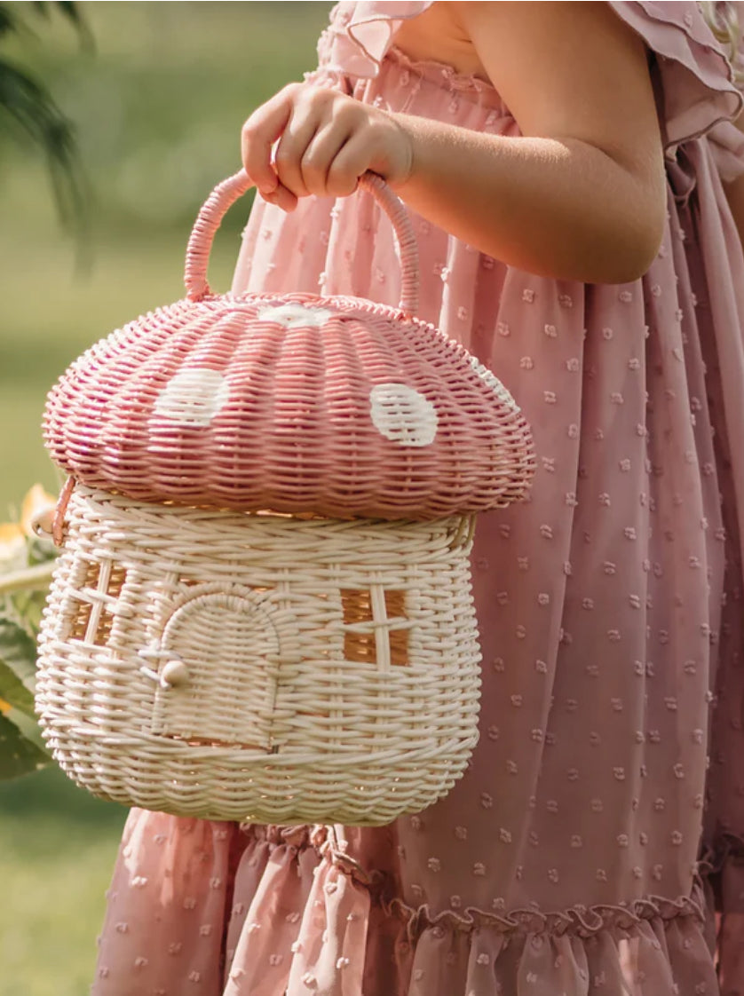 Rattan Mushroom Basket - Musk
