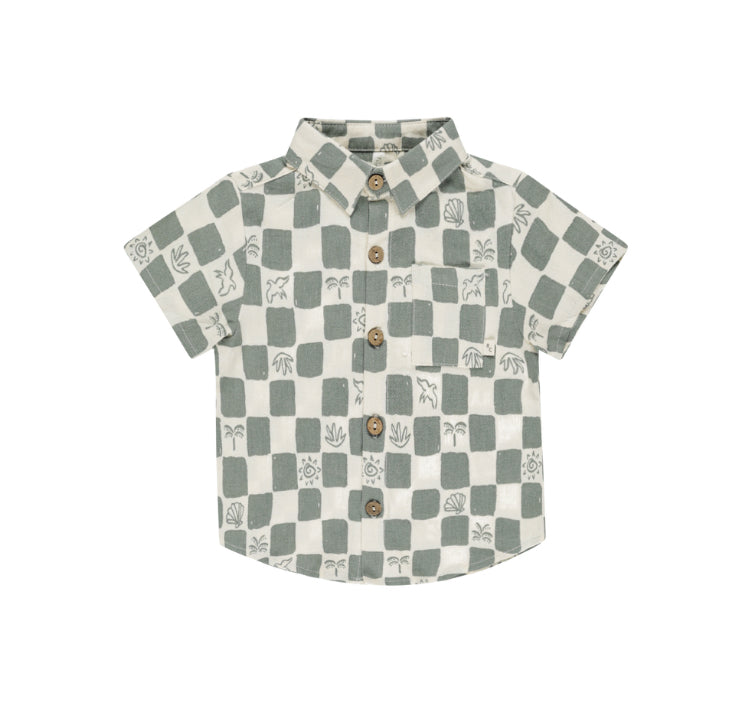 Collared Short Sleeve Shirt Coastal Check
