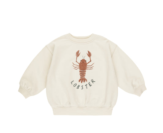RELAXED SWEATSHIRT Lobster coastal collection- evergreen piece
