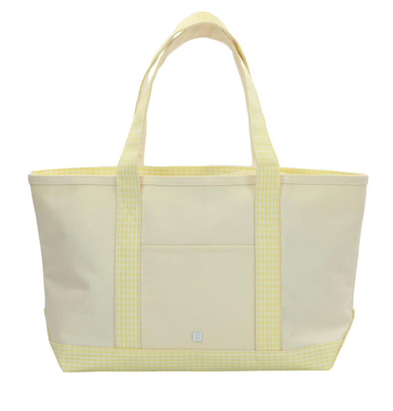 MEDIUM TOTE - COATED CANVAS GINGHAM BUTTERCUP TRIM