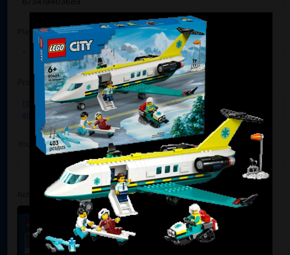 LEGO CITY Big Vehicles Emergency Air Ambulance Airplane