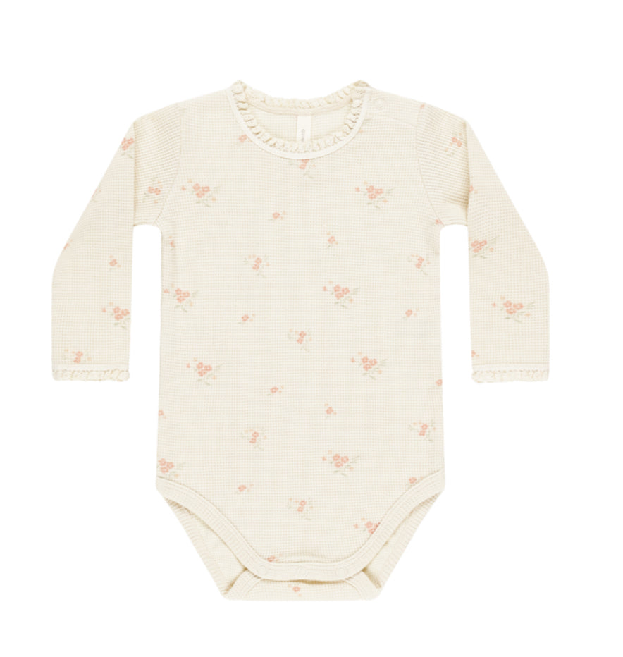 Waffle Long Sleeve Bodysuit + Skirted Bloomer Vintage Rose