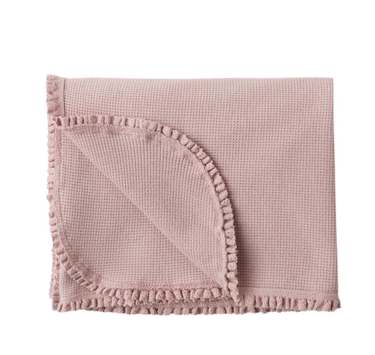 WAFFLE BABY BLANKET MAUVE