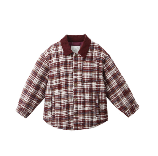 BURGUNDY PLAID NASHVILLE QUILTED JACKET