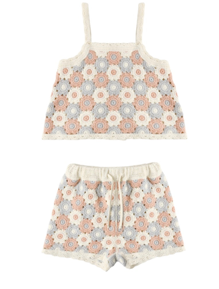 LILI KNIT SET BLUE, LIGHT PINK, IVORY