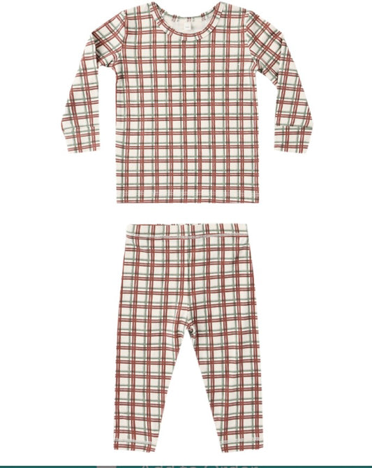BAMBOO PAJAMA SET REDWOOD CHECK