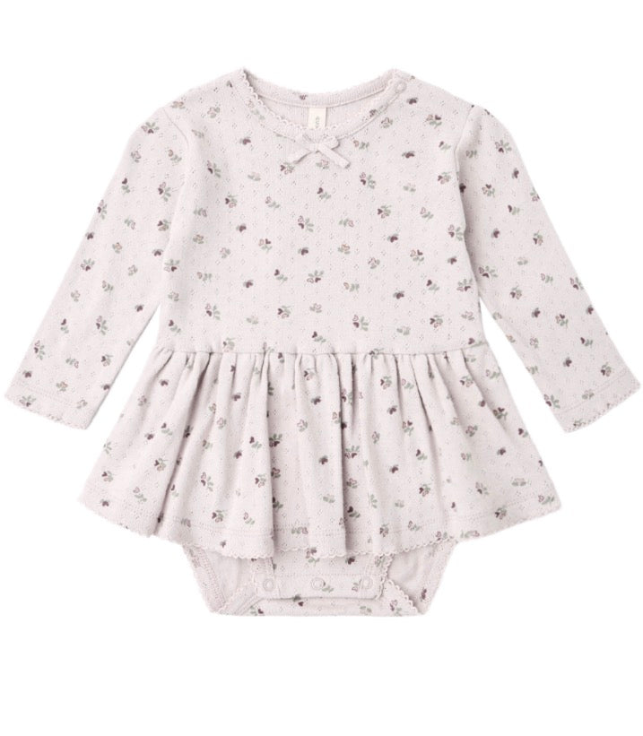 POINTELLE SKIRTED BODYSUIT HEART DITSY