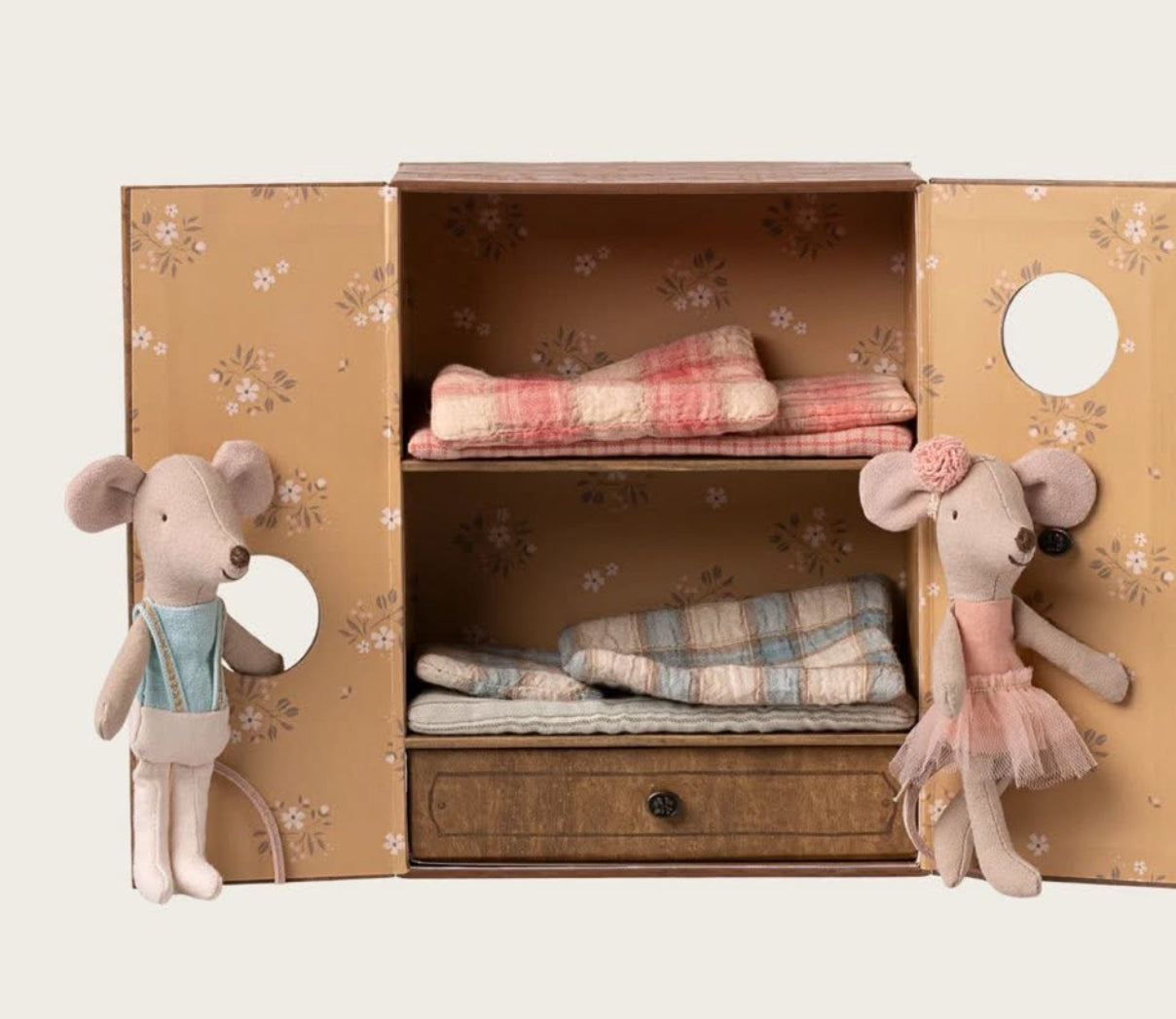 Ballet mice in dance studio, Little sister and brother