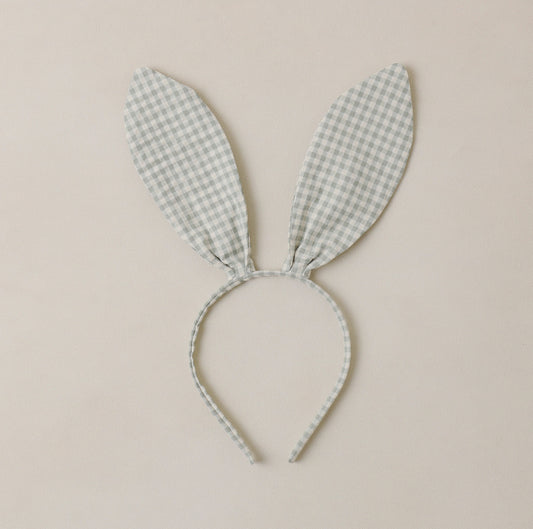 BUNNY HEADBAND EUCALYPTUS CHECK