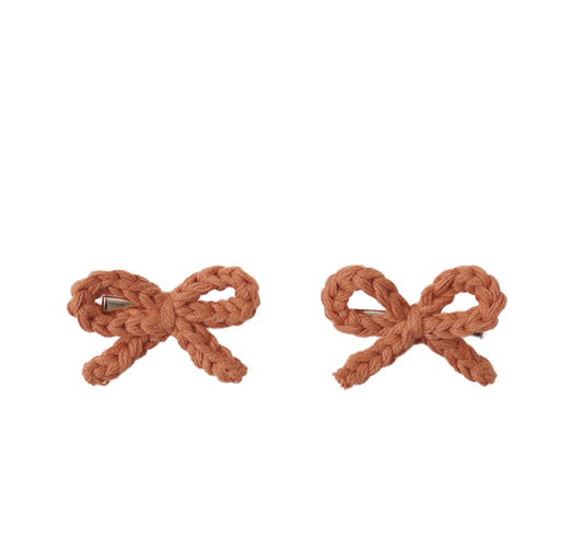 CROCHET BOW CLIPS POPPY
