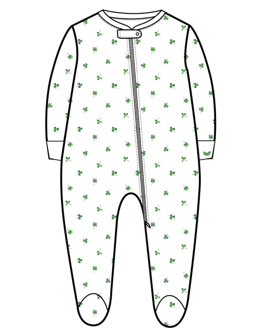 Petite Plume Baby's Pima Romper in Shamrocks